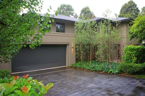 Bluestone driveway, with Ivy ground cover in background