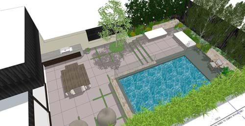 3D Garden and pool design